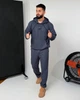 Спортивный костюм-двойка мужской из двунитки петля меланж с худи с капюшоном и брюками на резинке со шнурком повседневный весенне-летний G&M k-129210 50-52 Размер цвет Синий - изображение 1