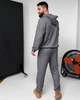 Спортивный костюм-двойка мужской из двунитки петля меланж: худи с капюшоном и брюки на резинке со шнурком повседневный весенне-летний G&M k-129207 50-52 Размер цвет графит - изображение 4