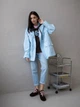 Женский тренч Рим LEO PRIDE 0192 52 (54) Голубой ( LP - 0192/3 N ) - изображение 9