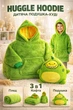 Тепла дитяча ковдра – худі 3 в 1: плед, кофта, подушка Huggle Hoodie «Лісова пригода» Зелений - изображение 1