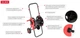 Котушка на колесах, для шланга 1/2" до 60 м, матеріали: PP, ABS, сталь INTERTOOL GE-3001 - зображення 2