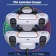 Зарядка для джойстика PS5 Dobe Док Станция для PlayStation 5 PS5 DualSense на 2 геймпада с LED подсветкой Белый - изображение 3