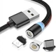 Кабель магнітний для заряджання телефону 3 в 1 MicroUSB Type-C Lightning чорний 1М PAVLYSH IP-32 - зображення 1