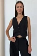 Жіноча приталена жилетка з V-подібним вирізом Nenka XL Чорний (nenka3247-XL) - изображение 1