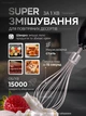 Блендер Погружной 3в1 с насадками для нарезки, блендер для смузи Rainberg Multifunction Blender 1600 Вт Grey - изображение 4