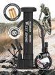 Велосипедный насос ручной с насадками West Biking 80 PSI мини насос для велосипеда мяча шин круга надувного матраса шариков компактный велонасос с креплением Черный 73573 - изображение 1