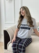 Піжама жіноча комплект штани+футболка S Positive thinking T351 - зображення 4