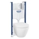 Комплект инсталляции GROHE Solido кнопка хром безободковый унитаз GROHE с крышкой микролифт дюропласт 102517SH00 - изображение 1