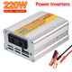 Портативный инвертор 220 Вт 12 V в 220 V с USB, автомобильный, для солнечных батарей и аккумулятора - изображение 1