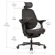 Офісне крісло Mealux HF-Q21 Black (арт.HF-Q21 F/B) - изображение 2