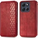 Чохол Deexe Rhombus Wallet для Motorola Edge 70 Fusion - Red - зображення 2