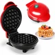 Вафельница мини Vaffle maker mini для венских и бельгийских вафель, сендвичница чёрно-красная - изображение 1