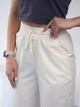 Спортивные женские штаны TENCEL летние джогеры из хлопковой плащевки Бежевый Айвори S - изображение 8