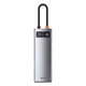 USB-хаб Baseus Metal Gleam Multifunctional 8-in-1 USB-C to 3xUSB-A/USB-C/HDMI/SD/TF/Ethernet Grey (CAHUB-CV0G) - зображення 2