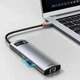 USB-хаб Baseus Metal Gleam Multifunctional 8-in-1 USB-C to 3xUSB-A/USB-C/HDMI/SD/TF/Ethernet Grey (CAHUB-CV0G) - зображення 10