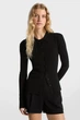 Жіночий чорний кардиган FITTED RIBED LS BUTTON UP Michael Kors S MR56135GW2 - изображение 2