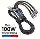 Кабель для швидкого заряджання телефонів USB, Type-C, Lightning, довжина 1 м - зображення 2