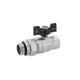 Кран кульовий американка Kroner 3/4" ВН, латунний, PN40, метелик, нікельований, з антипротіканням - зображення 1