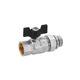 Кран кульовий американка Kroner 3/4" ВН, латунний, PN40, метелик, нікельований, з антипротіканням - зображення 3