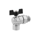Кран кульовий кутовий американка Kroner 3/4" ВН, латунний, PN40, метелик, нікельований, з антипротіканням - зображення 3