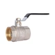 Кран кульовий для води Thermo Alliance Base 1 1/2" ВВ, латунний, ручка-важіль, нікельований, PN40 - изображение 1