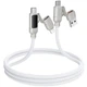 Дата кабель Hoco U152 Fortune 4in1 Type-C to Lightning/Type-C to USB 240W (1.2m) Light Gray - изображение 3