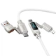 Дата кабель Hoco U152 Fortune 4in1 Type-C to Lightning/Type-C to USB 240W (1.2m) Light Gray - изображение 5