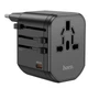 Мережевий універсальний перехідник Hoco AC15 Walker PD20W+QC3.0 (2USB-A/1C) (EU) Black - зображення 1