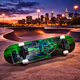 Скейтборд Fish Skateboards “Green Peafowl” — дерев’яна дека 7 шарів канадського клена, підшипники ABEC-7 - зображення 1