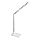 Настільна LED лампа Lesko M856 White + Silver світлодіодна з бездротовою зарядкою - зображення 1