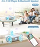 Портативний бумбокс-CD-програвач та Bluetooth-колонка 2-в-1 FELEMAN BP221, FM-радіо AUX USB акумуляторний білий 15 Вт - зображення 4