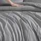 Vera Wang двуспальное пододеяльник и две наволочки из 100% египетского хлопка перкаль, Queen size – темно-серый - изображение 5