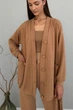 Жіночий фактурний костюм з паском (кардиган+штани) Nenka L Жовтий (nenka3262-L) - изображение 4