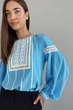 Жіноча блуза з мереживними деталями Nenka L Блакитний (nenka3526-L) - изображение 3