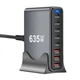 Зарядний пристрій XoKo 2xUSB-C PD3.1 140W + 2xUSB-C PD100W + 1xUSB-C PD65W + 3xUSB QC30W GaN (QC-600) XoKo QC-600 1042871 - зображення 1
