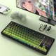 Клавиатура беспроводная Attack Shark M87 Pro V2 White Jade Switch Bluetooth/Wireless/USB Black-Green (AS-697279247163-M) - изображение 2