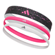 Повязки на голову Adidas Hairbands, набор 3 шт, лайкра, белая, розовая, черная (ADAC-16160) - изображение 1