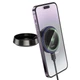 Автомобільний тримач із бездротовою зарядкою Hoco HW33 Metal ring magnetic wireless 15W Grey - зображення 6