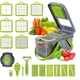 Овощерезка ручная Veggie Slicer 22в1 с контейнером и 13 насадками, мультирезка для овощей и фруктов Серая с зеленым - изображение 3