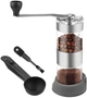 Кофемолка ручная Coffee Grinder AND LY 958 стеклянная, ручная мельница для кофейных зерен с регулировкой помола Серебристый - изображение 4