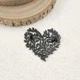 Брошь из стали BROCHE бижутерия Романтика Сердце чёрная BRSF115445 - изображение 3