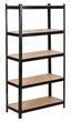 Складський Стелаж Поличковий 180 х 90 х 30 см для Зберігання Чорний 4Points StrongShelf Металевий Розбірний з 5 Полицями МДФ по 175 кг - зображення 15