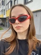 Солнцезащитные очки-овалы в стиле Y2K (Красные) - изображение 2