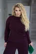 Женский базовый костюм с широкими брюками марсала 54-56 - изображение 4
