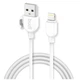 Кабель живлення Lightning-USB 1 метр 2.4А для швидкого заряджання пристроїв Apple модель DC227L10W колір білий - зображення 1
