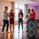 Портативная акустическая колонка 80Вт 2 микрофона Bluetooth USB черный ZXX-5550 для караоке - изображение 4