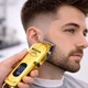 Професійний триммер ROZIA HQ324 золотий 2000 мАг 180 хв 7500 об/хв з LED дисплеєм 10 насадок - зображення 6