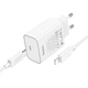 Мережевий зарядний пристрій з кабелем HOCO C143A Benefit single port PD20W charger set(C to iP) White - зображення 3