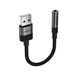 Аудіокабель ACEFAST J13 USB-A to 3.5mm female, nylon braid, 0.15m, Black - зображення 5