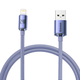 Кабель Baseus Crystal Shine Series Fast Charging Data Cable USB to iP 2.4A 1.2m Purple - изображение 1